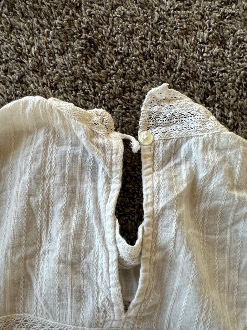 Victorian Edwardian Style White Ruffled Smocked Mini Babydoll Dress - Picture 5 of 9